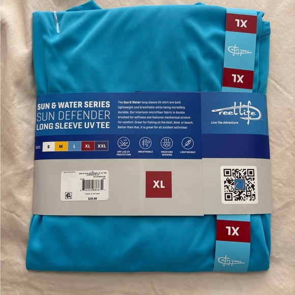 Men’s Reef Blue Long Sleeve Performance Tee NWTs - Picture 2 of 2